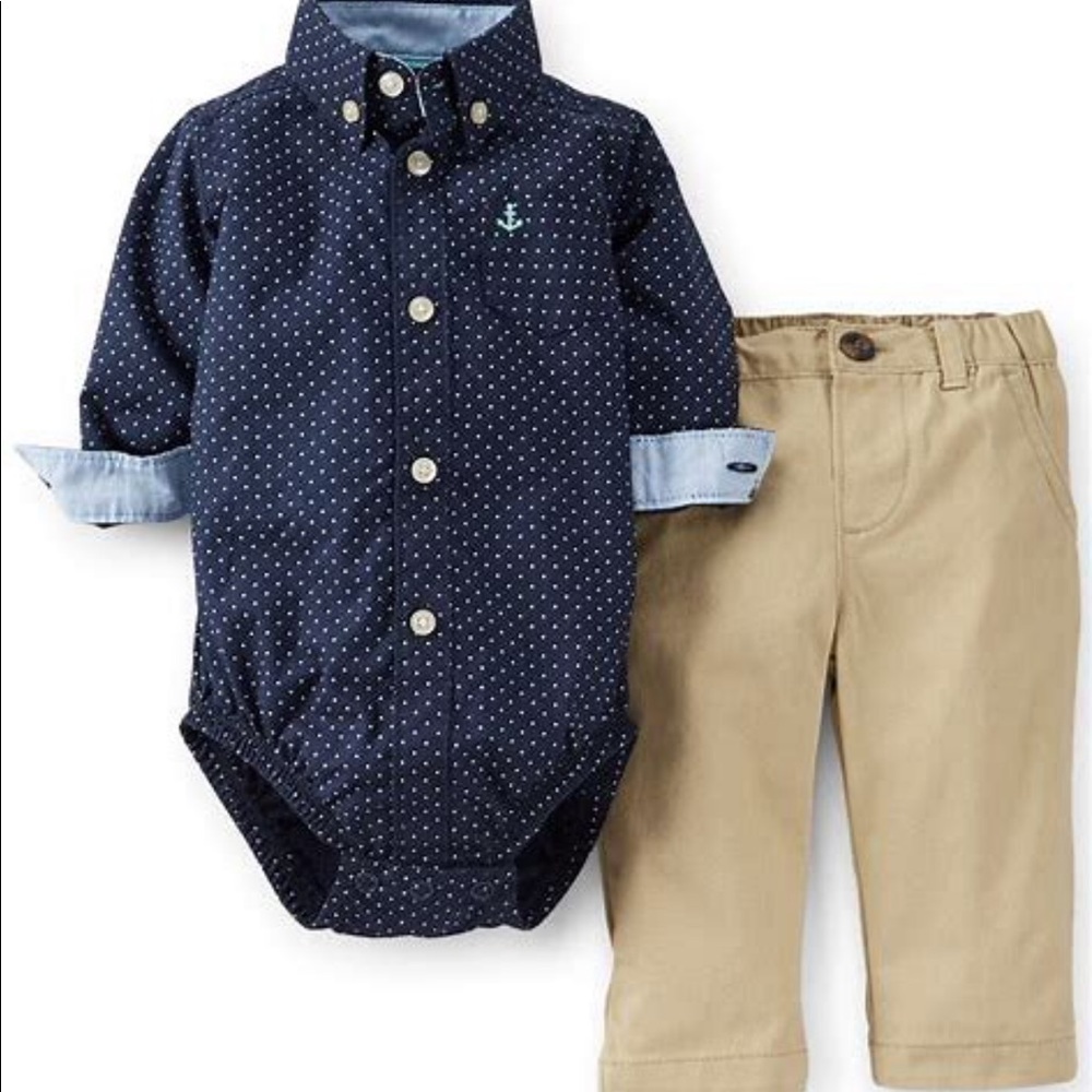 9M Carter’s Baby Boy Navy Blue Anchor B/U & Pants